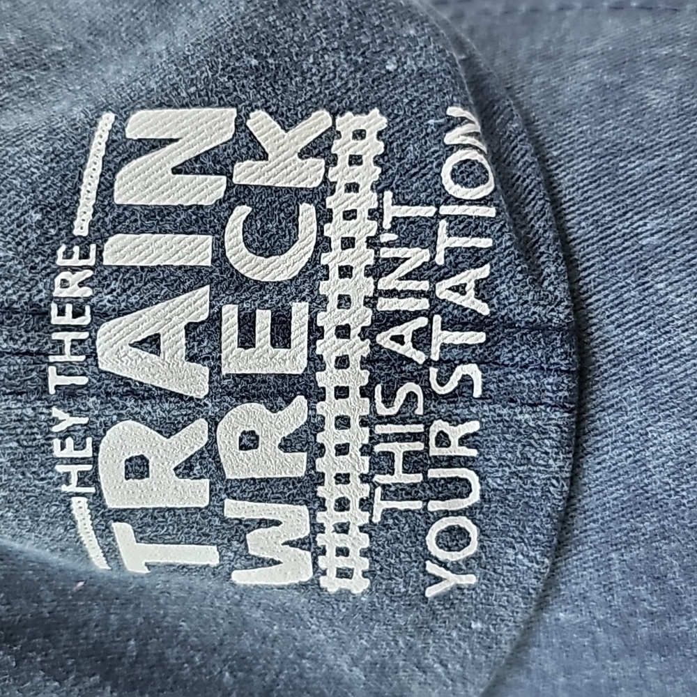 Fun hat with houmous saying " HEY THERE TRAIN WRECK THIS AINT YOUR STATION" - Picture 7 of 7